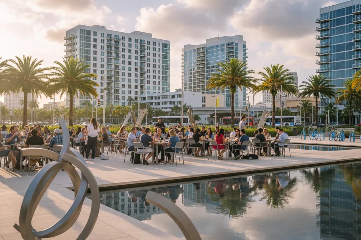 Realistic city scene for dijonai carrington: Where Miami Groups Can Eat Smoothly