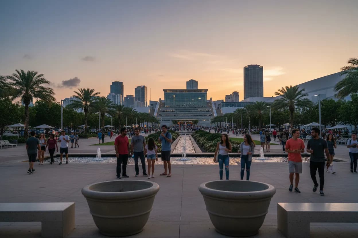 Realistic Miami scene for Miami Dave and Buster's Guide for Group Nights