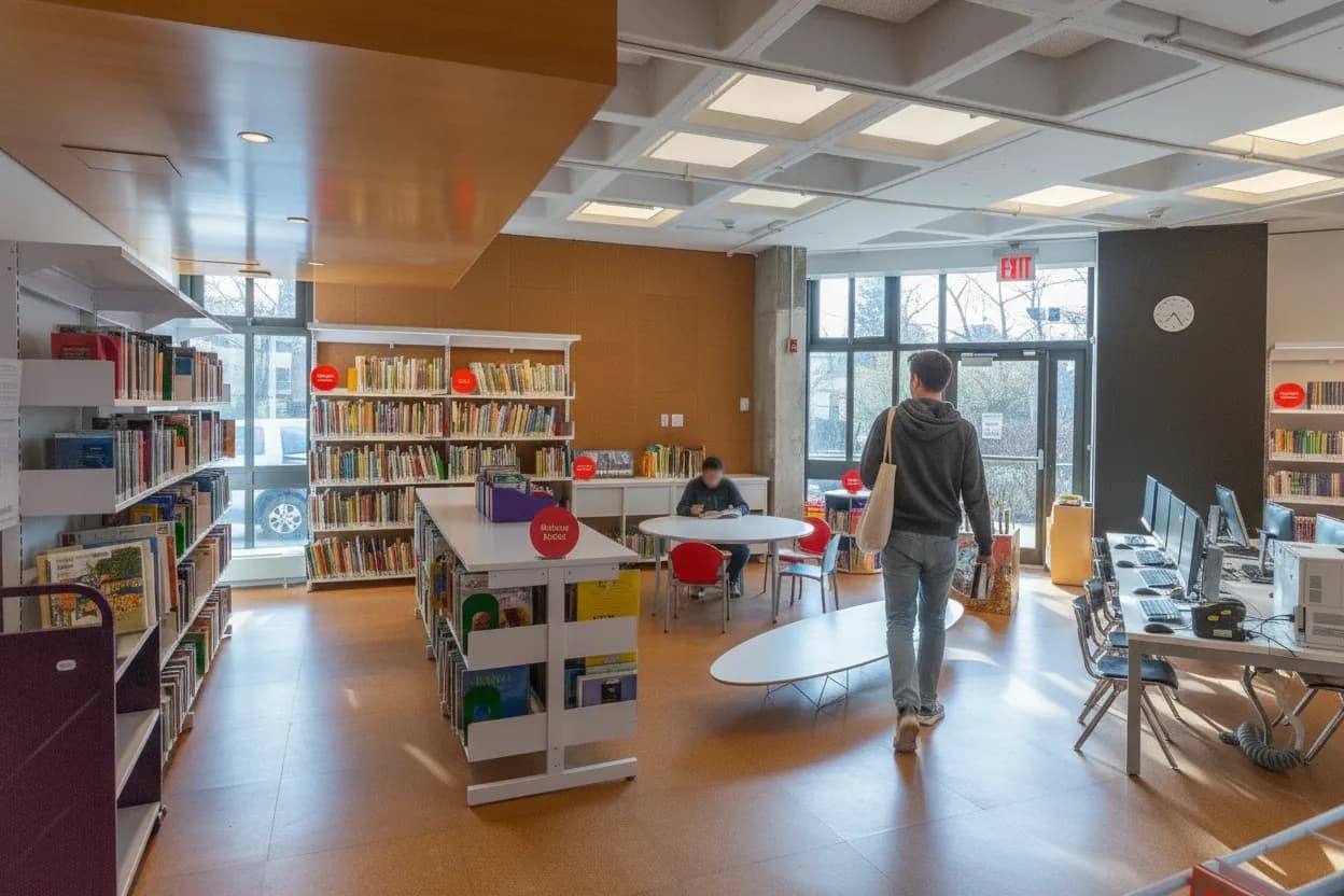 NYC experience scene for Roosevelt Island Library Study Test for CUNY Commuters Between Classes
