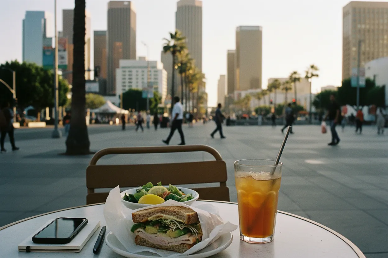 Realistic Los Angeles scene for LA Lunch Near Me: Quick Meals Between Meetings