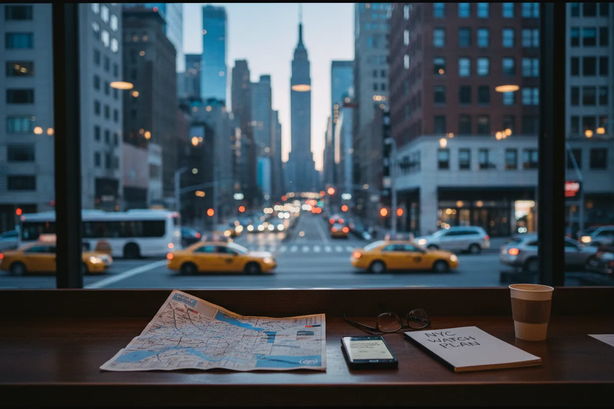 Realistic city scene for cruz azul vs new york city: A NYC Watch Plan With Quiet Backups