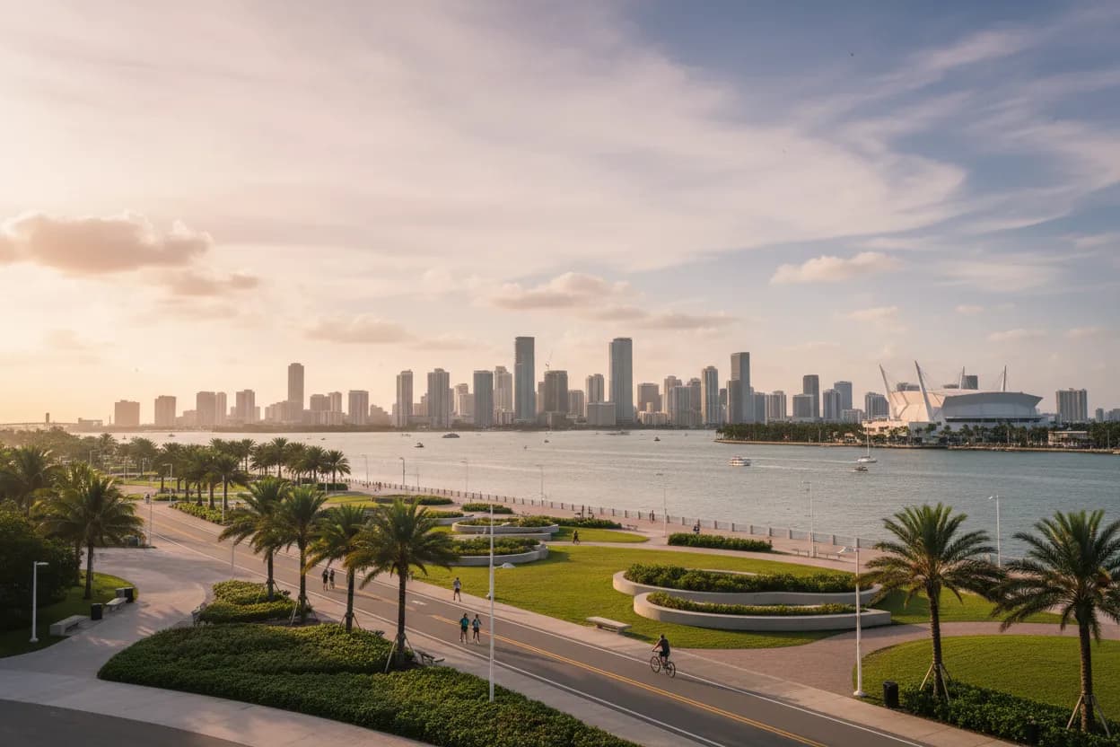 Realistic city scene for king charles balmoral summer retreat: A Free Miami Day With Backups