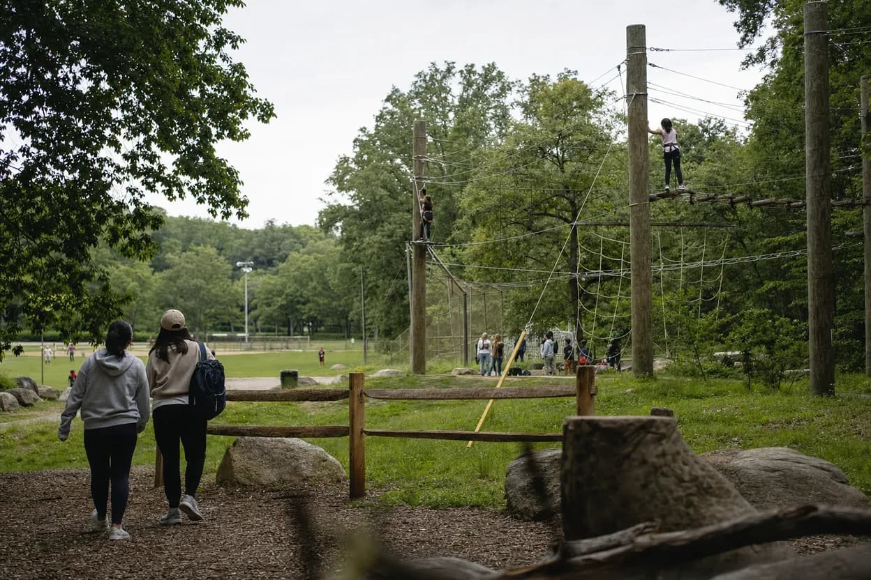 Cover scene for Alley Pond Adventure Course for Teens Who Need a Real Outdoor Challenge