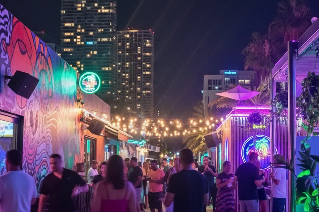 Miami experience scene for Drake Miami Listening Bars and Late-Night Route Guide