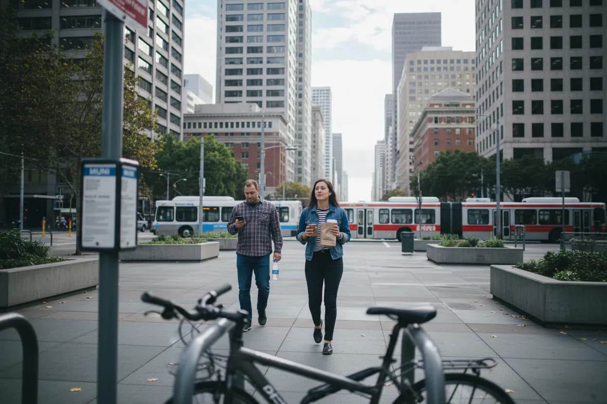 Practical city scene for SF Lunch Near Me: Fast Meals Around Office Districts