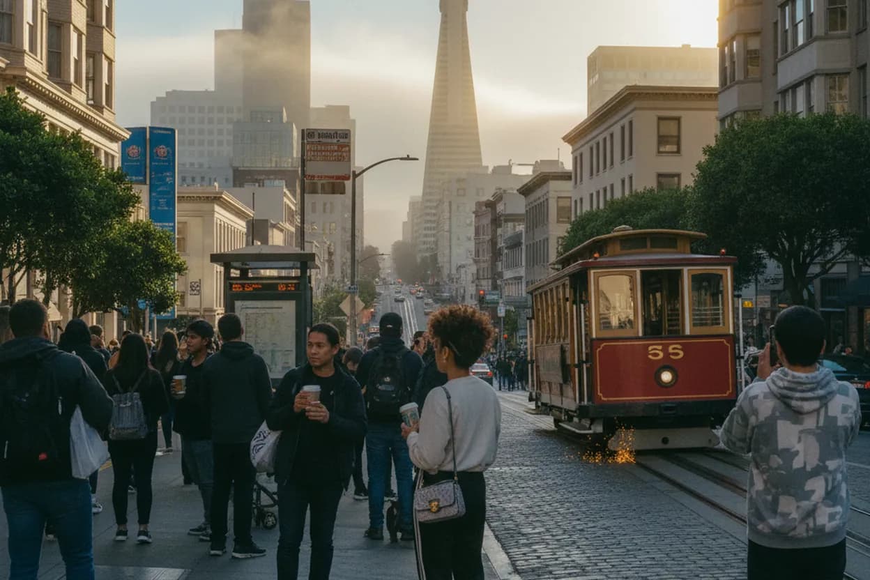 Realistic city scene for coco jones: A San Francisco Sports and Social Plan