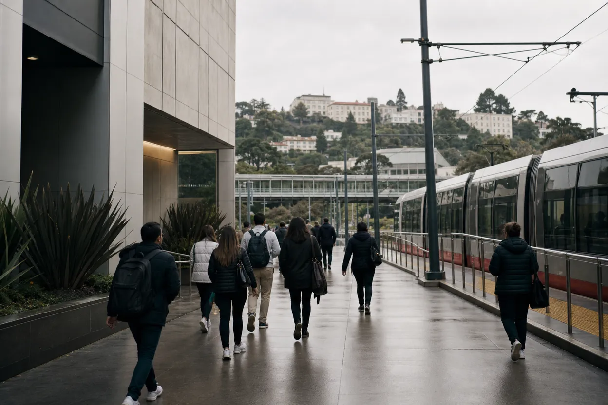 San Francisco experience scene for mike lafleur back-to-school errand run near Stonestown Galleria