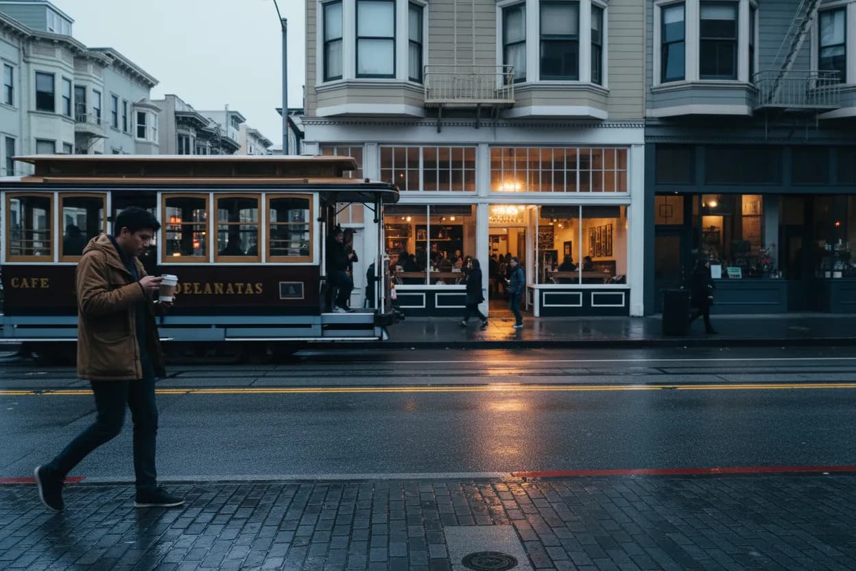 Practical city scene for ben jones: A Short San Francisco Cafe Route With Backups