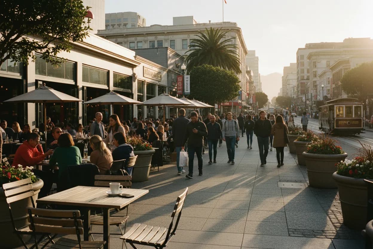 Realistic San Francisco scene for SF Best Restaurants Near Me for Visitors Without Reservations