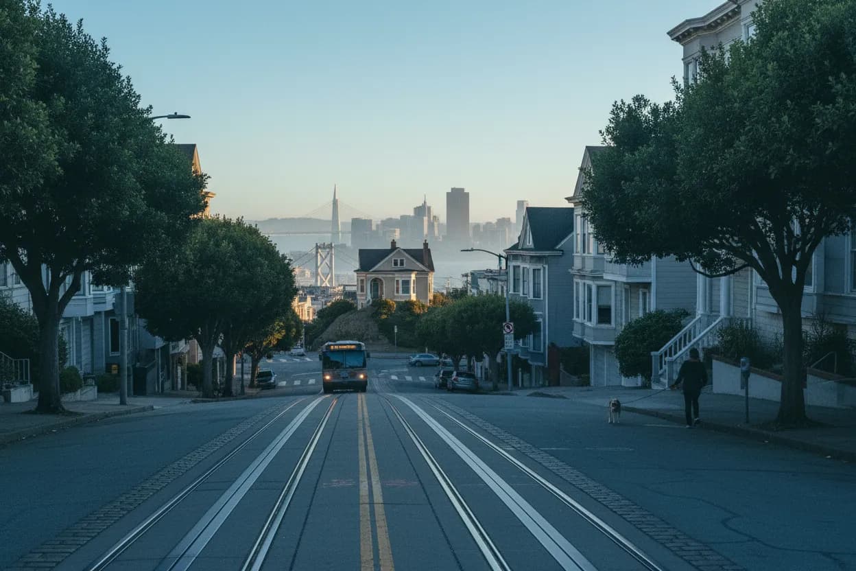 Realistic city scene for the last house: A Quieter San Francisco Culture Route
