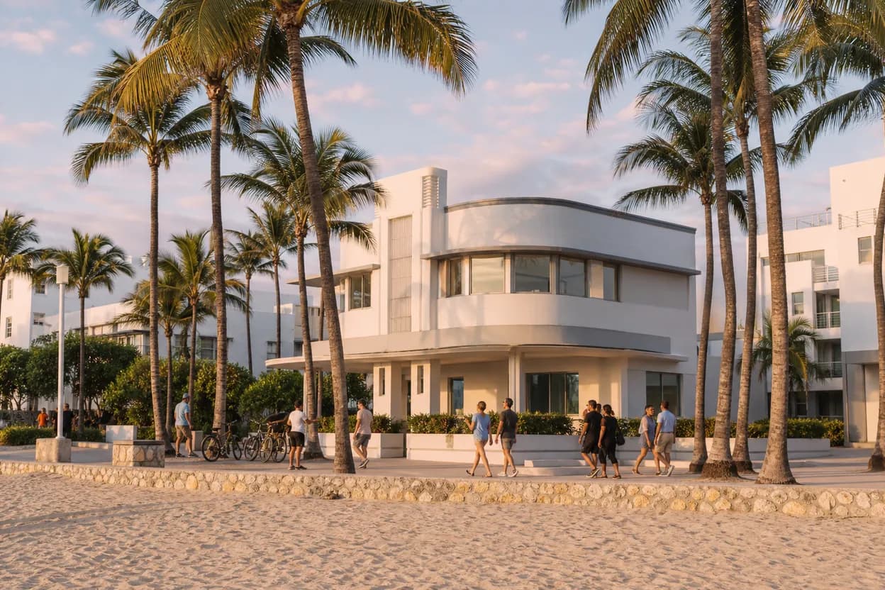 Cover scene for samara weaving Miami Film Route Through South Beach Landmarks