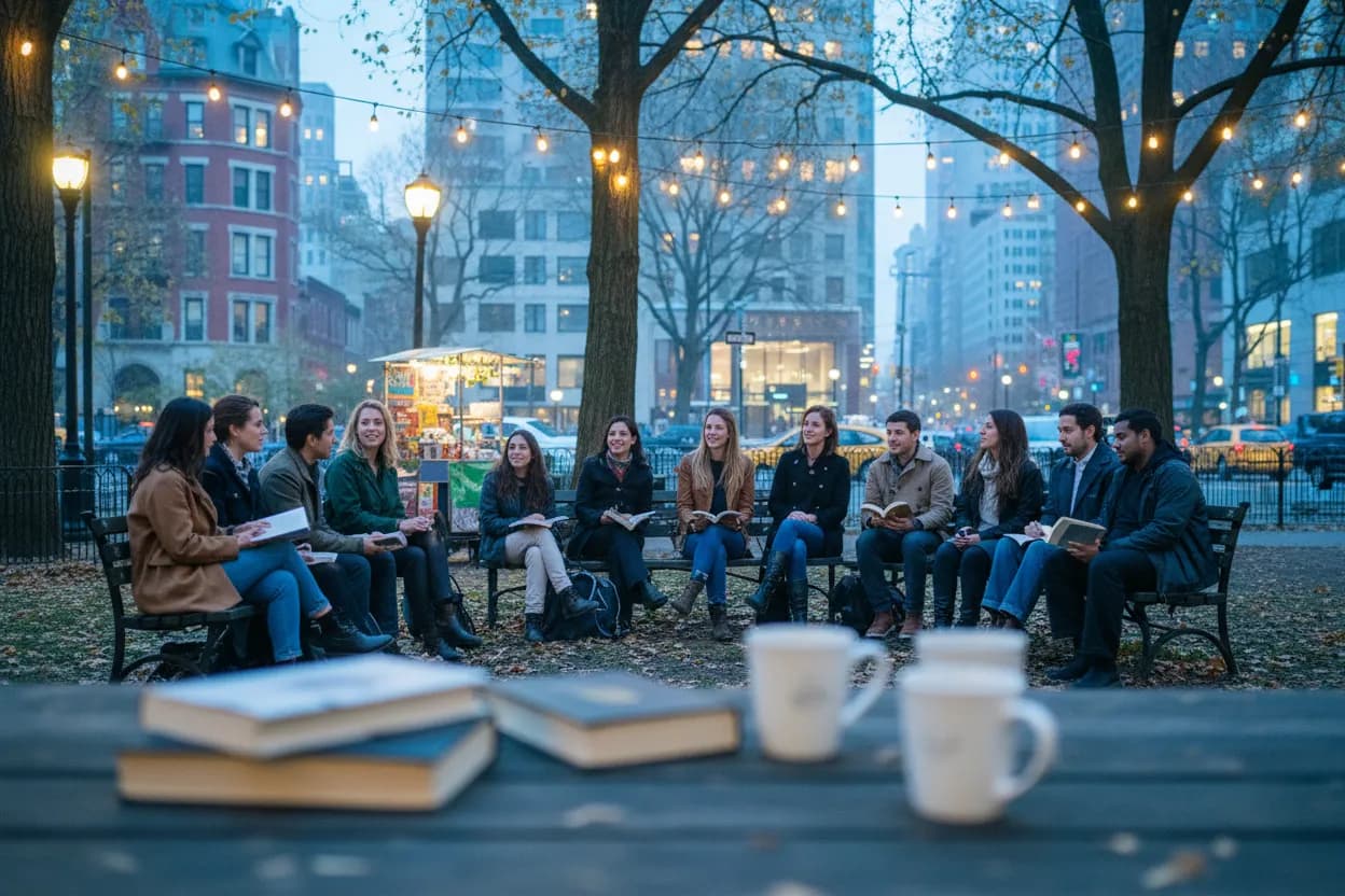 Realistic NYC scene for NYC Book Clubs Guide for Social Reading Nights