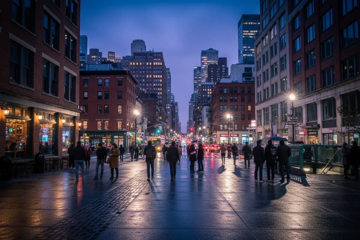 Realistic city scene for abdul el-sayed: A NYC Night Out With Backups