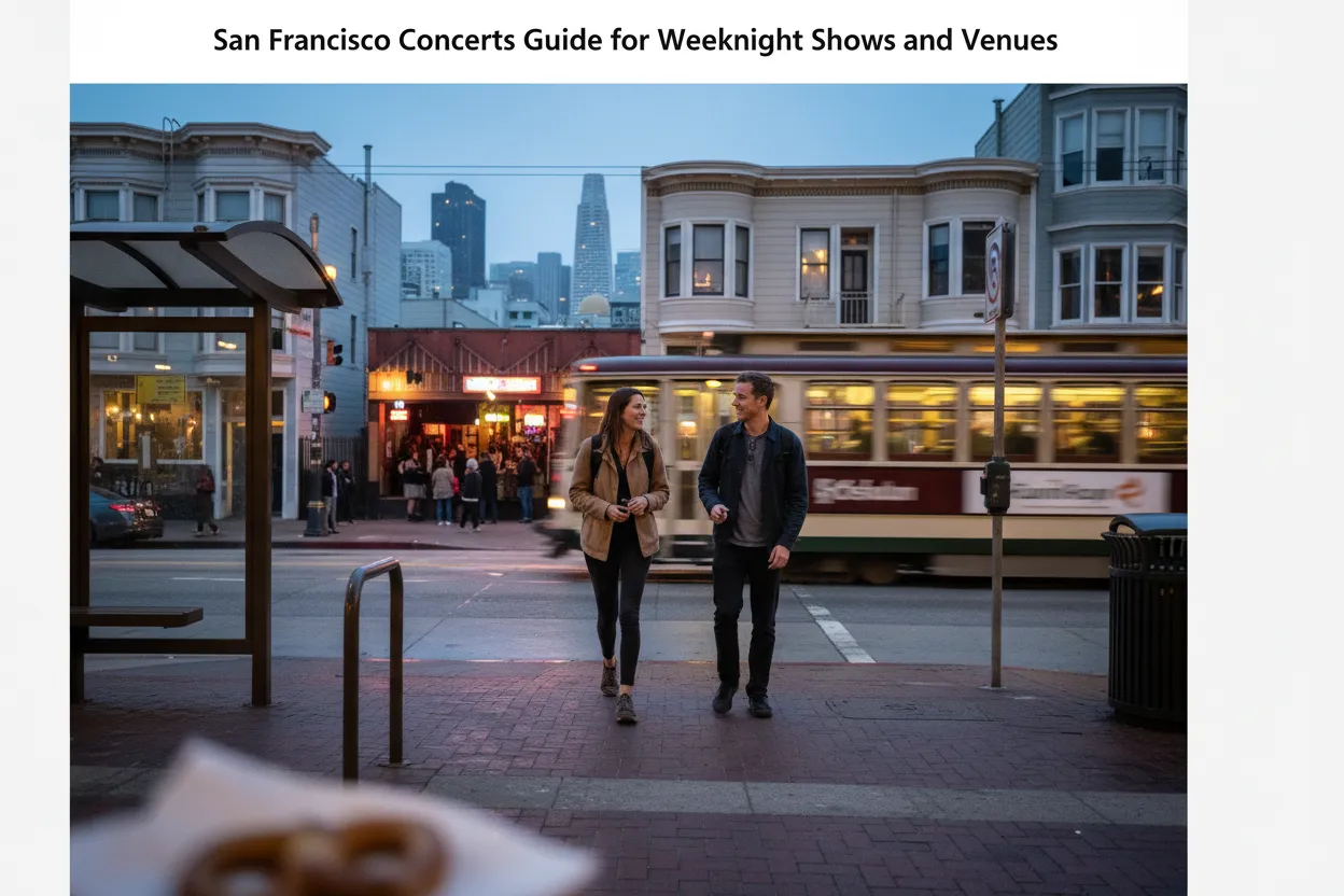 Practical city scene for San Francisco Concerts Guide for Weeknight Shows and Venues