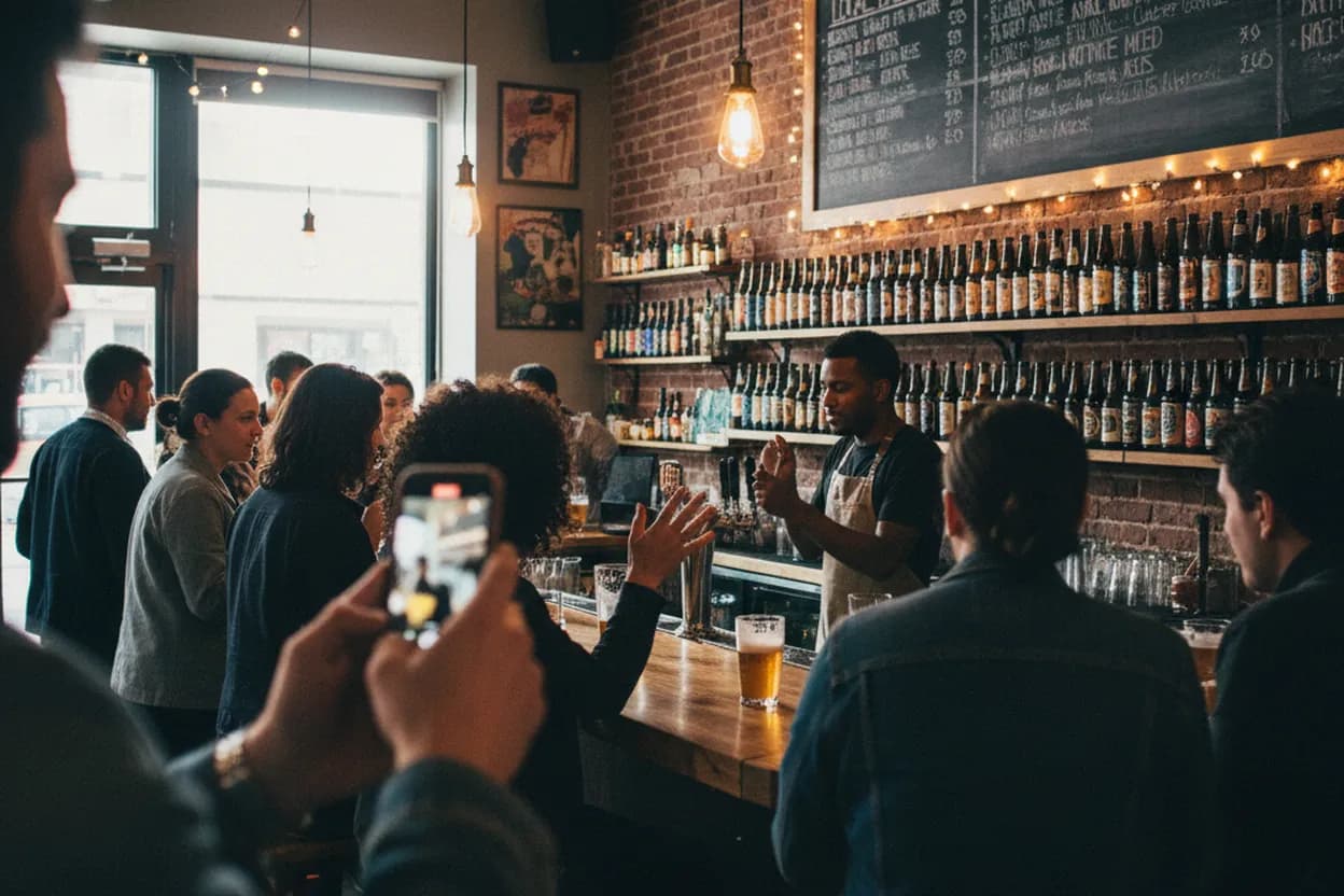 NYC experience scene for BierWax Queens for a Vinyl-and-Beer Night That Still Allows Conversation