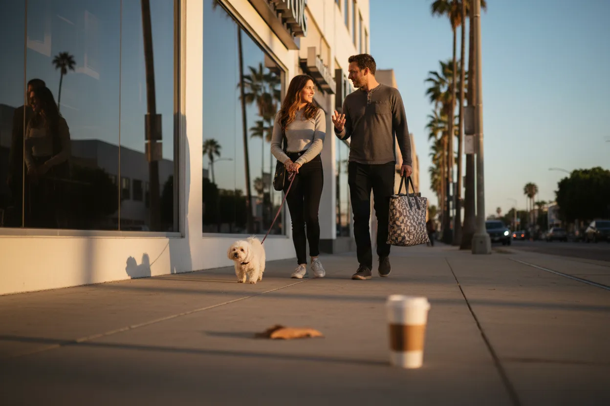 Practical city scene for LA PetSmart Guide for Pet Essentials and Grooming