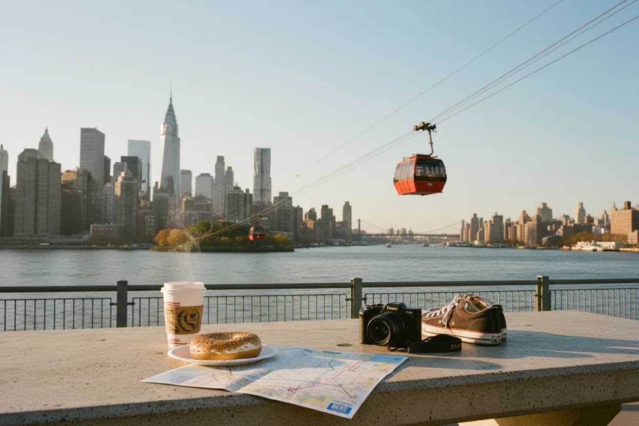 Realistic NYC scene for Roosevelt Island Tramway NYC Guide for Scenic Weekend Rides