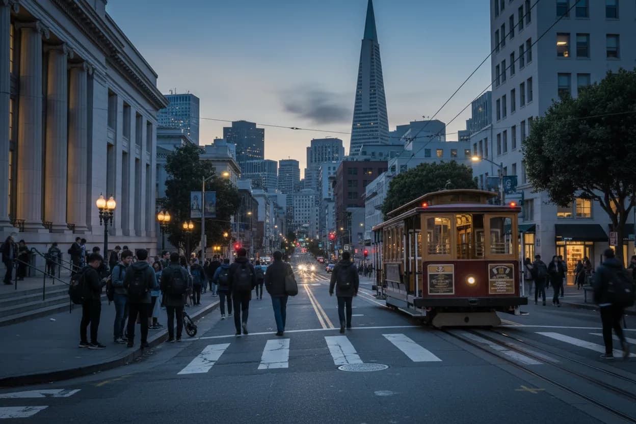 Realistic city scene for grok bot: A Useful San Francisco City Guide