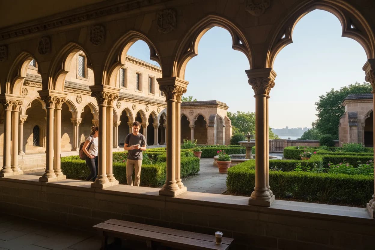 Practical city scene for The Cloisters NYC Guide for Museum Gardens and Quiet Walks