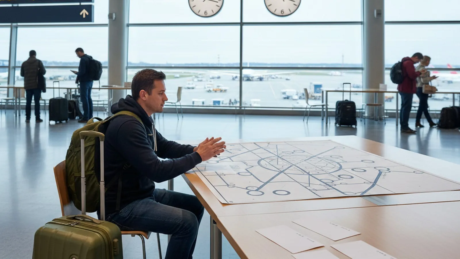 Real-world editorial scene showing Karpo's proactive local planning compared with Kiwi.com