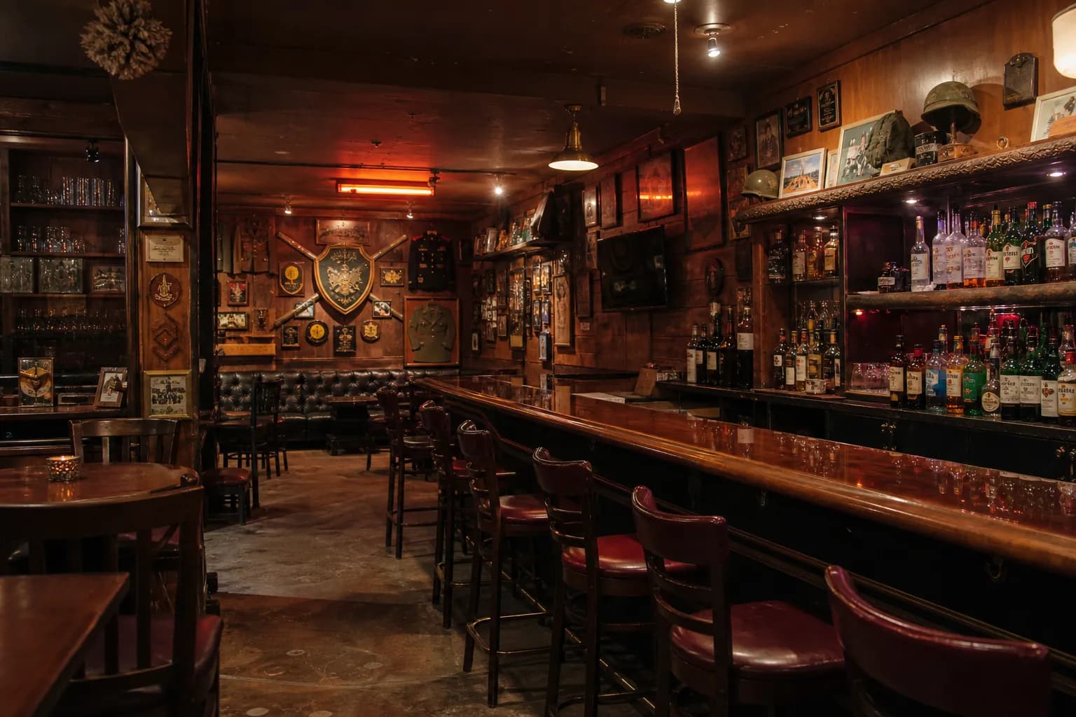 The vintage, speakeasy-style underground bar at Hollywood Legion Post 43.