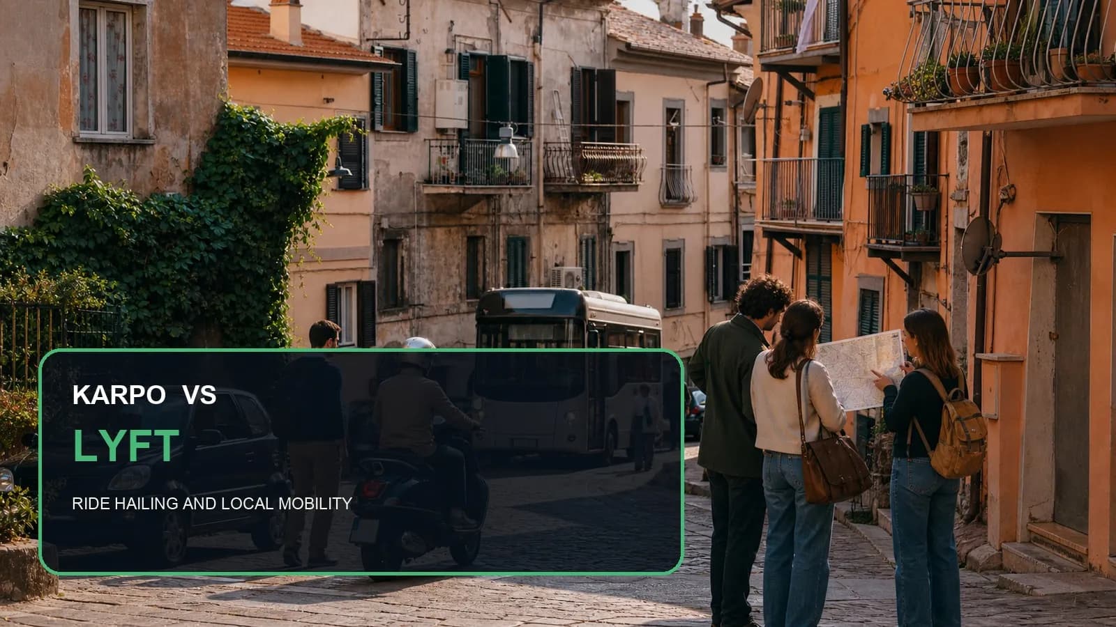 Karpo versus Lyft in a photorealistic editorial comparison.