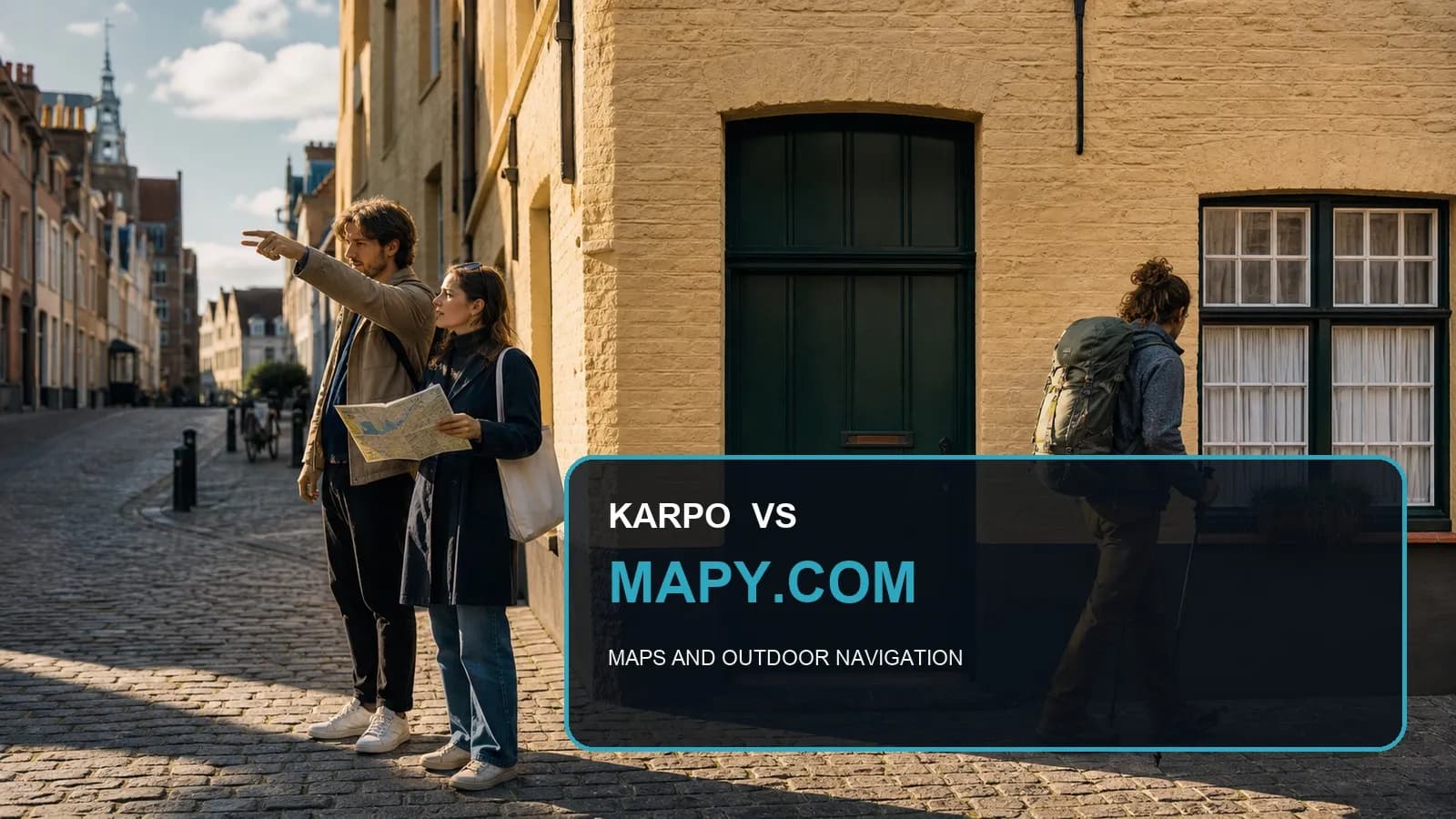 Karpo versus Mapy.com in a photorealistic editorial comparison.