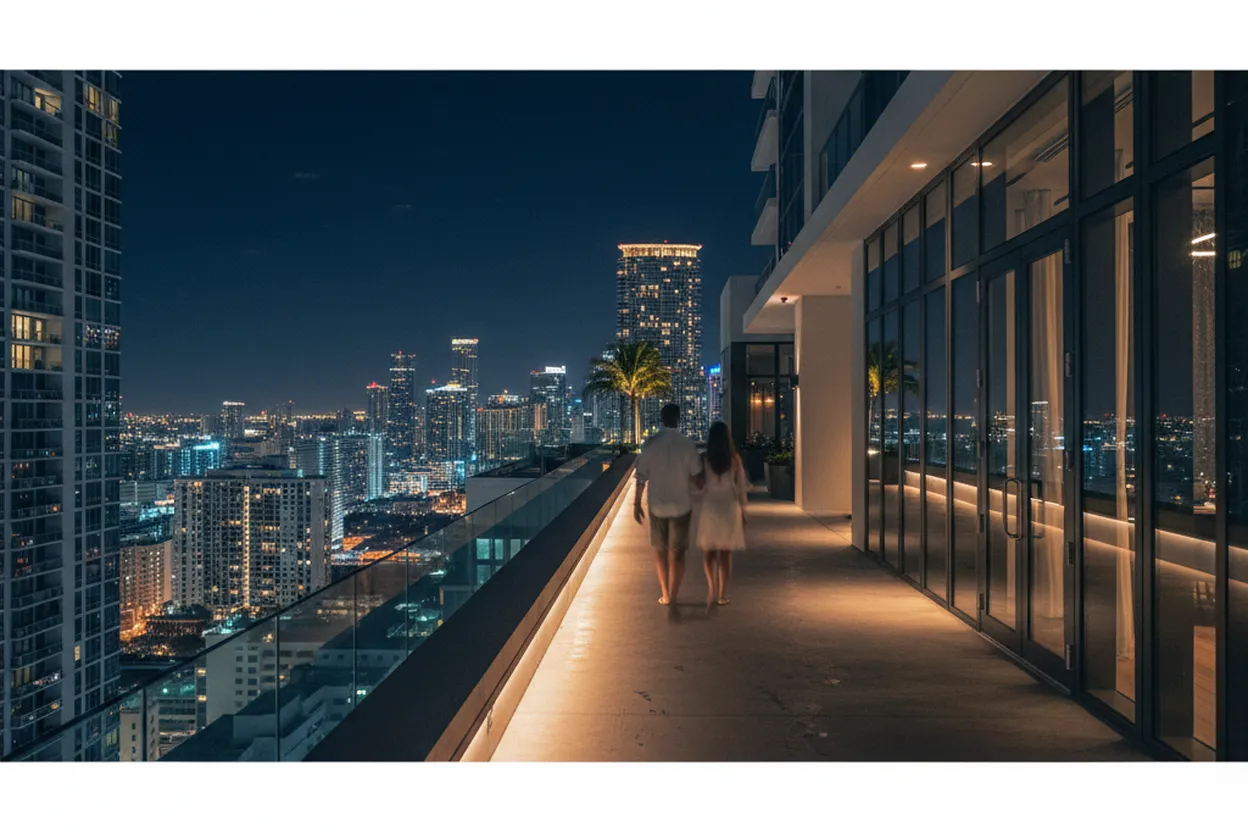 Miami experience scene for Where to See the Moon Tonight from a Miami Rooftop Bar