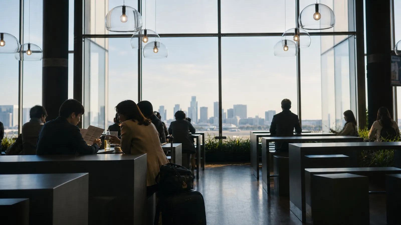 A business traveler leaving a structured itinerary behind to explore a real city evening with Karpo.