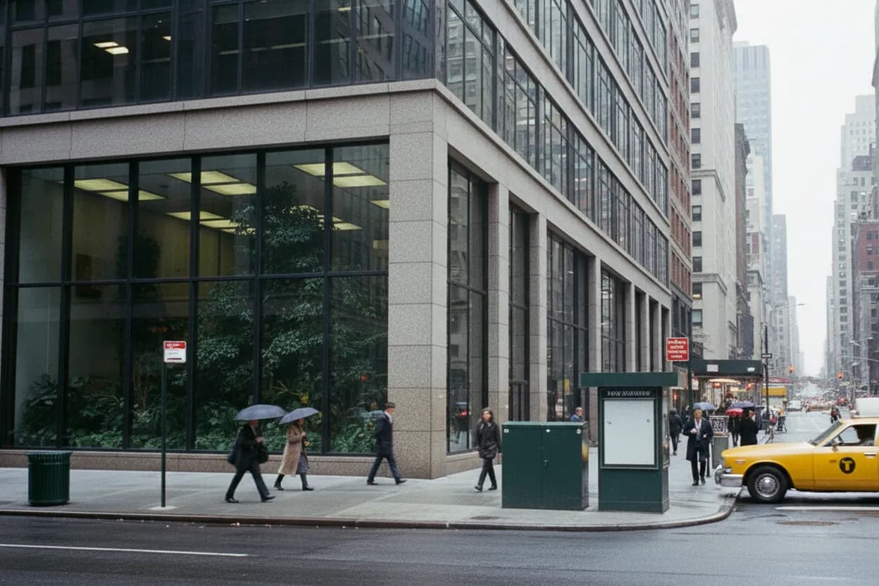 Cover scene for NYC locations that inspired 'Severance Season 3' aesthetics and themes