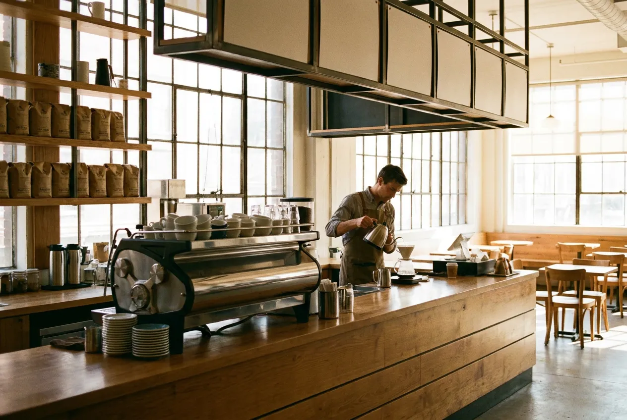 Think Coffee in Greenwich Village (Mercer St), New York City — cover photograph