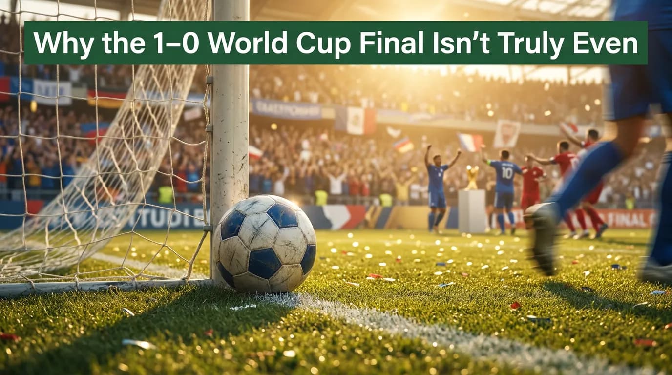 Bright editorial cover for Why the 1–0 World Cup Final Wasn’t Truly Even