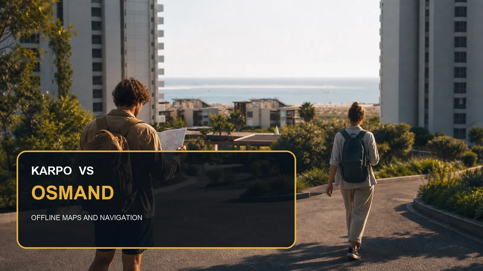 Karpo versus OsmAnd in a photorealistic editorial comparison.