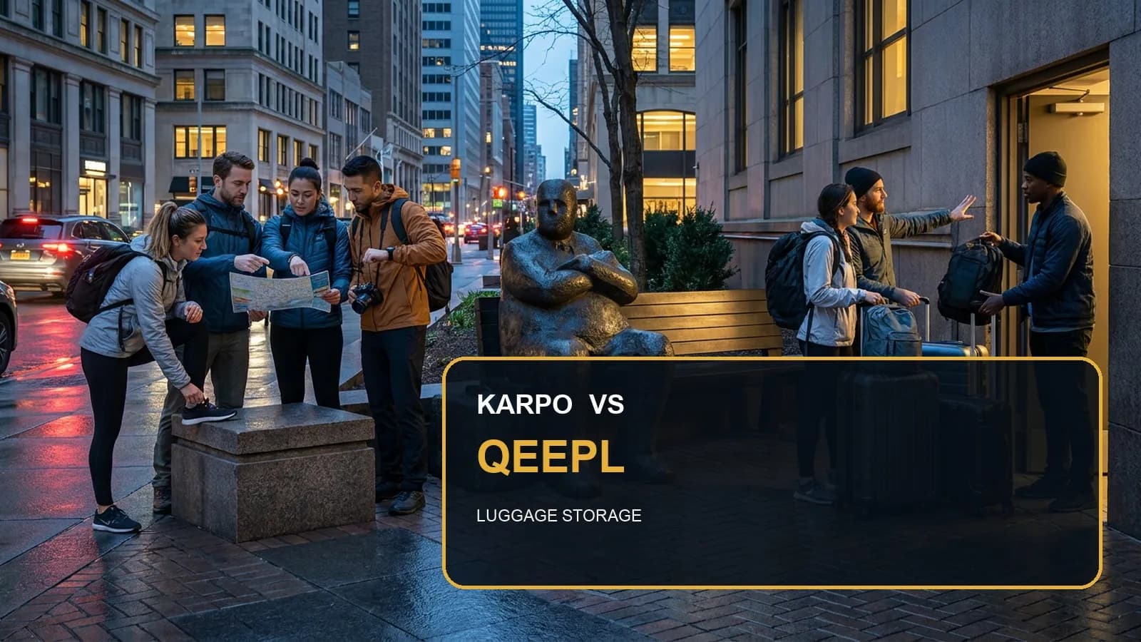 Karpo versus Qeepl in a photorealistic editorial comparison.