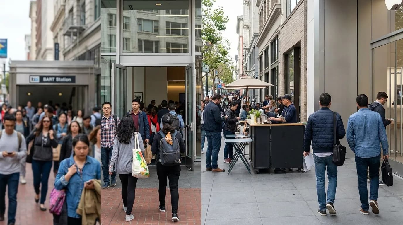 San Francisco SoMa neighborhood with independent Mac repair shops and tech accessory retailers