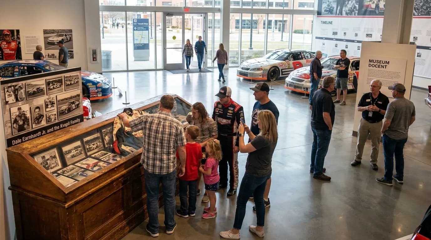 Outdoor plaza with Olympic Torch monument and palm trees in Exposition Park Los Angeles