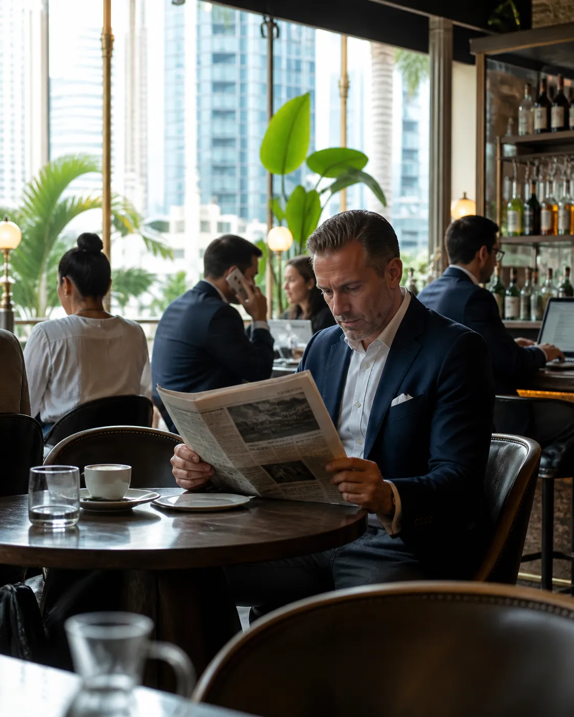 Cover for The Wall Street Journal Reading: Miami Neighborhood Financial District Cafe Professional Route in Miami