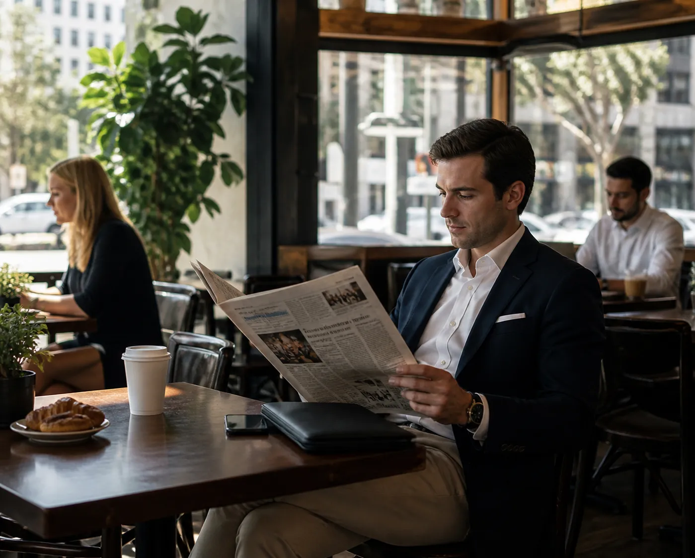 Editorial detail for The Wall Street Journal Reading: Miami Neighborhood Financial District Cafe Professional Route in Miami