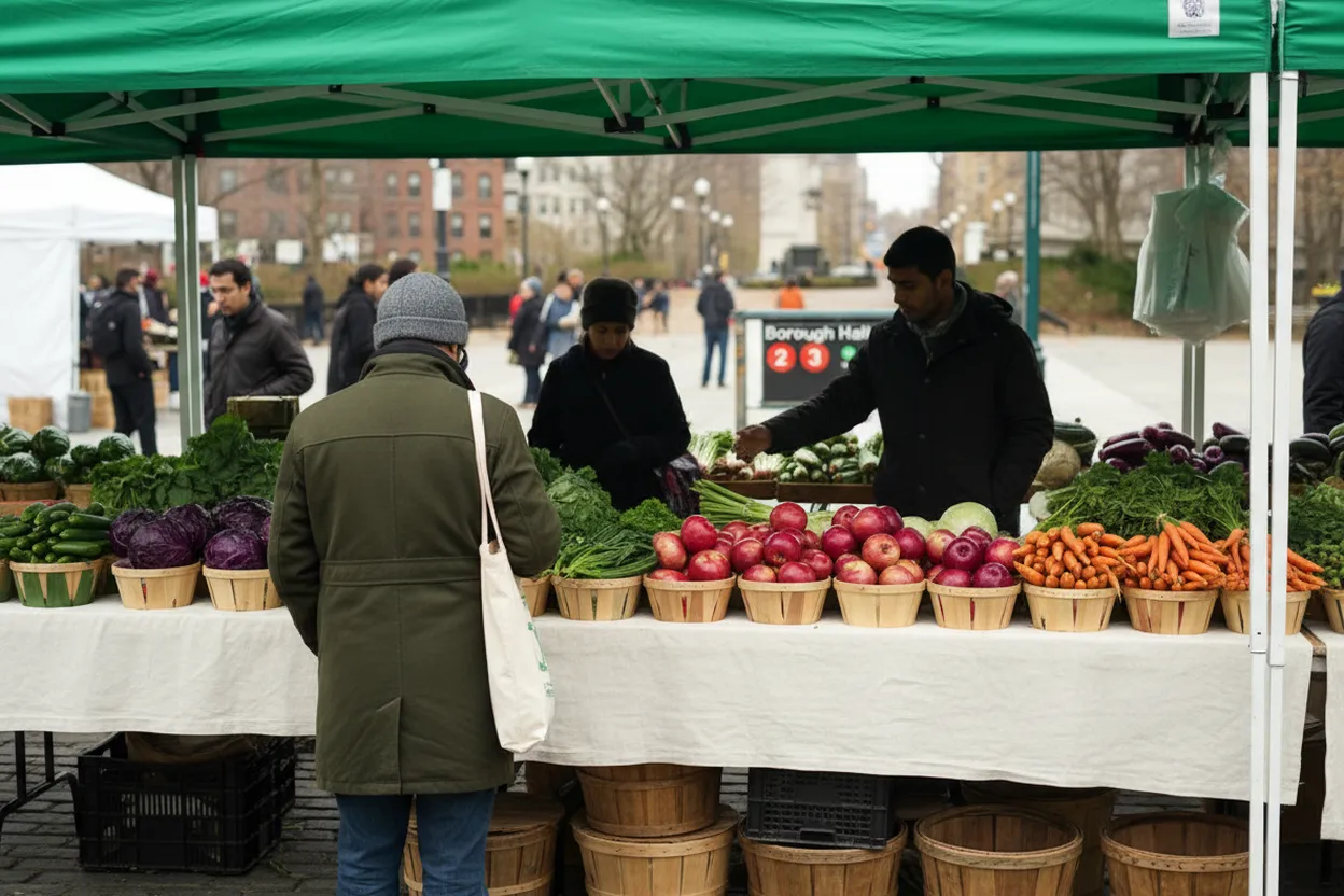 NYC experience scene for Grand Army Plaza Greenmarket Lunchbox Test Before Grocery Costs Climb
