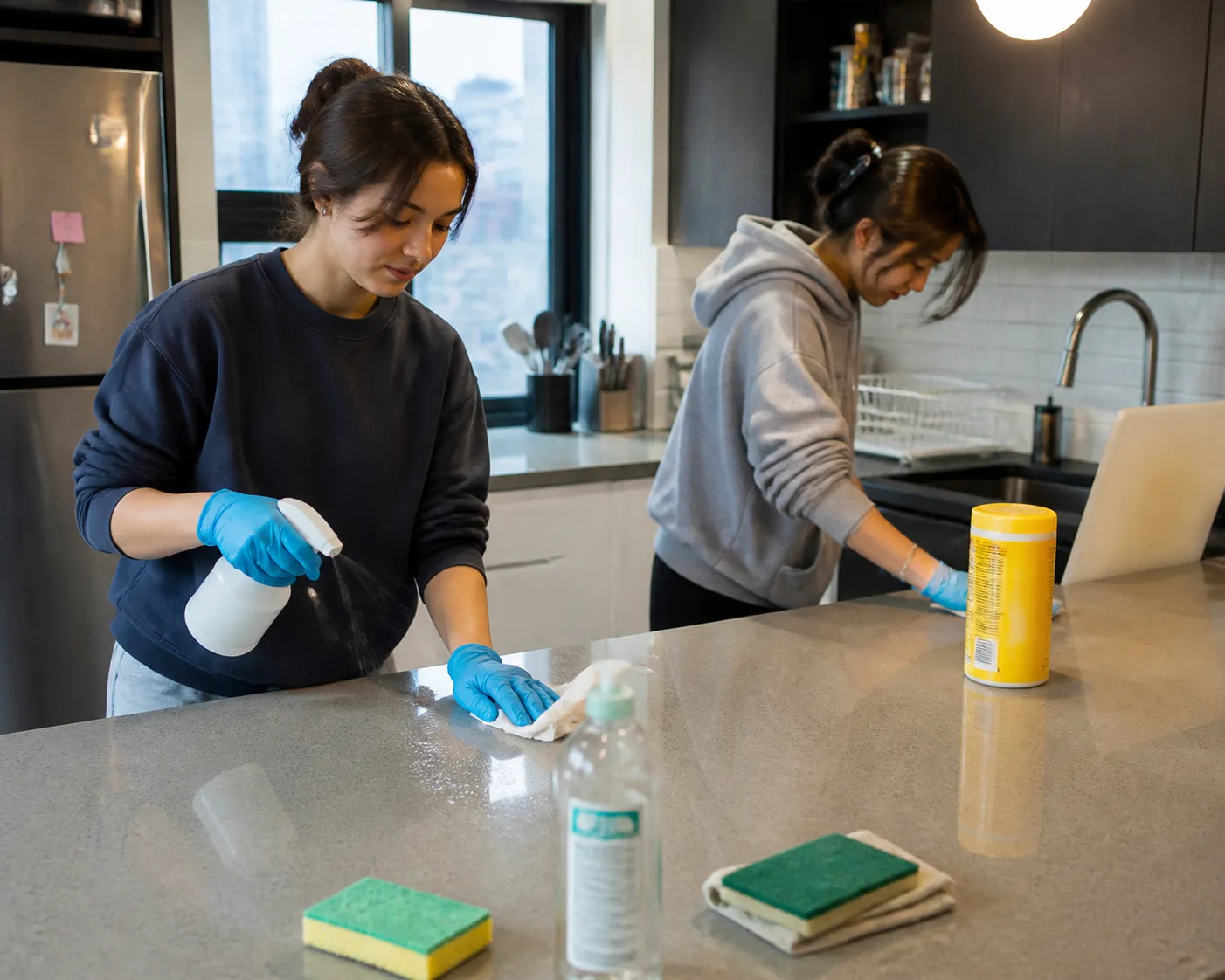 Local scene for Salmonella Outbreak Linked to Eggs: NYC Dorm Kitchen Disinfection Protocol Walkthrough in NYC