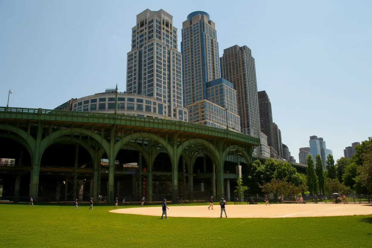 Riverside Park baseball field on an Upper West Side baseball route
