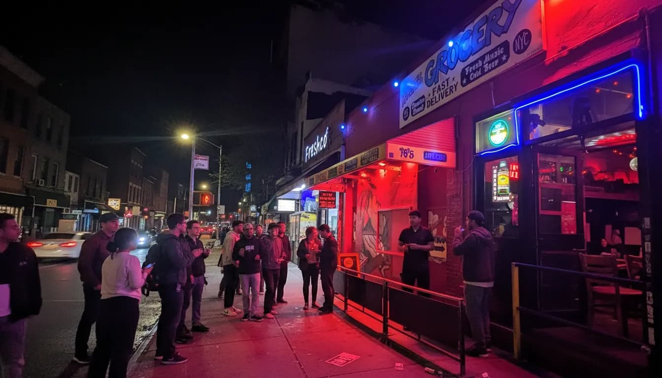 Photorealistic editorial scene for Live Music Near Lower Manhattan With Same-Night Entry in NYC.