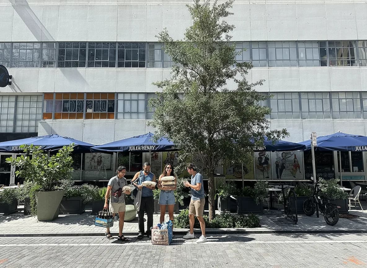 Photorealistic editorial scene for Wynwood Budget Supply Runs for a Packed Weekend in Miami.