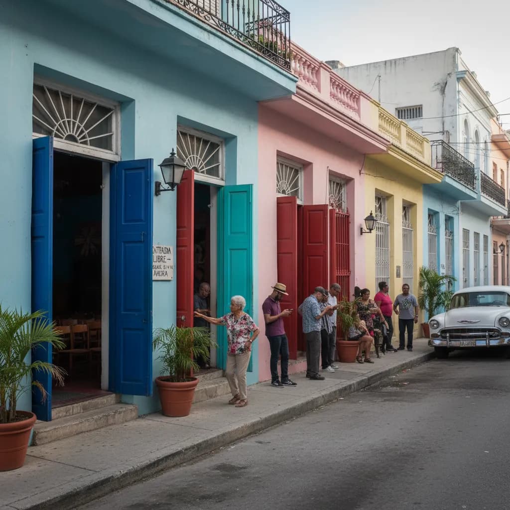 Photorealistic editorial scene for Little Havana Last-Minute Shows With Straightforward Door Policies in Miami.