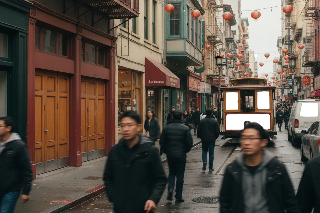 San Francisco experience scene for San Francisco Coffee & Dessert Spots with a Big U Shaped Croissant