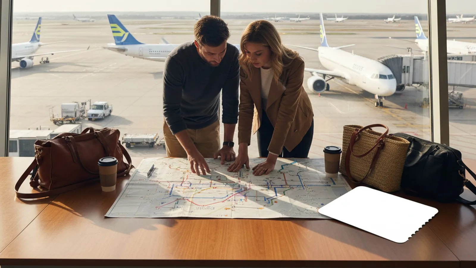 Real-world editorial scene showing Karpo's proactive local planning compared with Skyscanner
