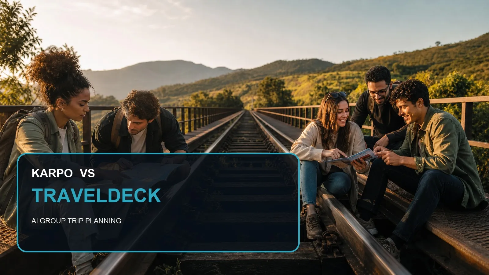 Karpo versus TravelDeck in a photorealistic editorial city comparison.