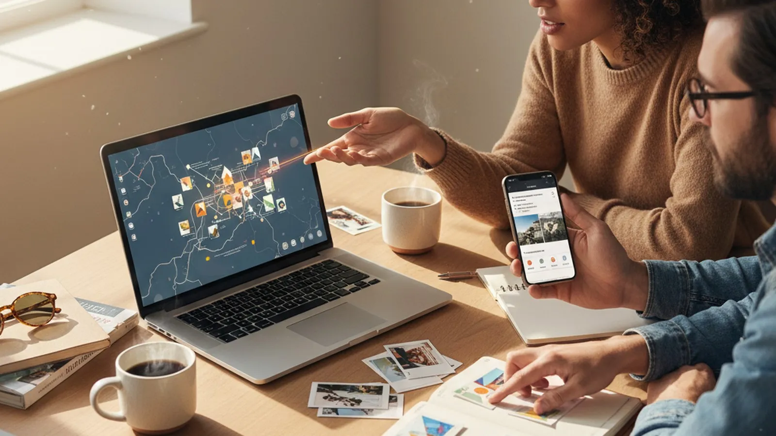 Real-world editorial scene showing Karpo's proactive local planning compared with Tripadvisor