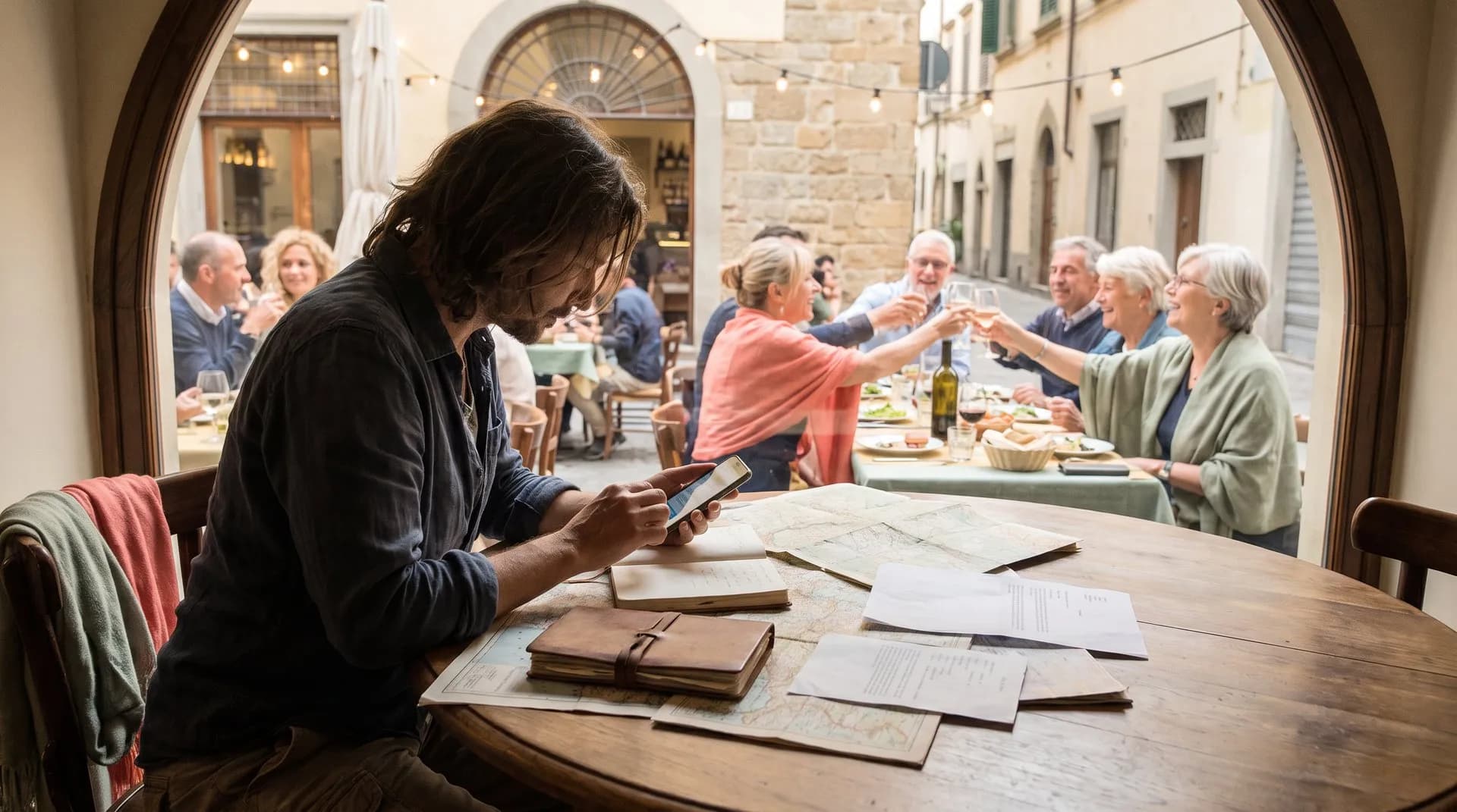 Real-world use-case scene for choosing between Karpo and TripIt