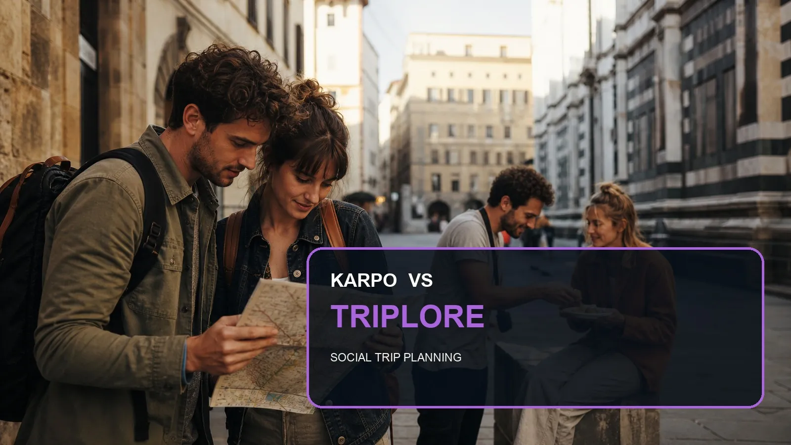 Karpo versus Triplore in a photorealistic editorial city comparison.